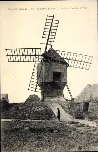 Ak Saint Briac sur Mer Ille et Vilaine, Windmühle