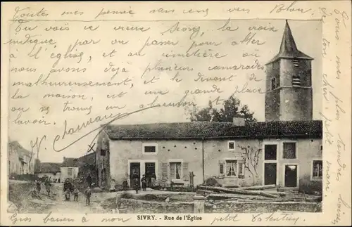 Ak Sivry Meurthe et Moselle Lothringen Elsaß, Rue de l'Eglise