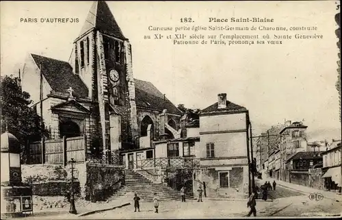 Ak Paris XX, Place Saint Blaise, Eglise Saint Germain de Charonne