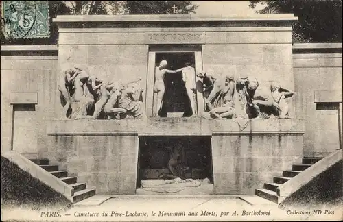 Ak Paris XVIII. Montmartre, Cimetiere du Pere Lachaise, Monument aux Morts, A. Bartholomé