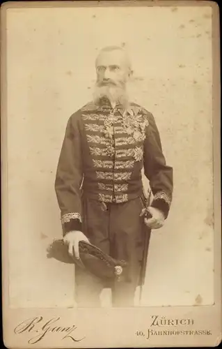 Kabinett Foto Schweiz, Generalkonsul in Uniform, Orden