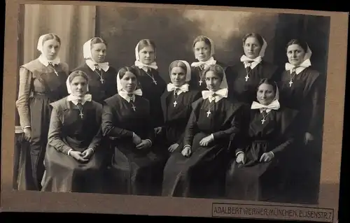 Kabinett Foto Ordensschwestern, Nonnen, Gruppenbild