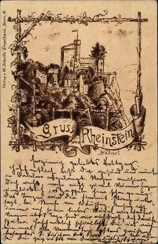 Künstler Litho Hähnel, Trechtingshausen am Rhein, Burg Rheinstein