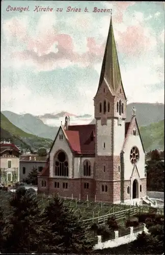Ak Gries Bozen Bolzano Südtirol, Evangelische Kirche