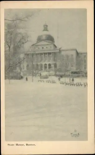 Künstler Ak Boston Massachusetts USA, State House