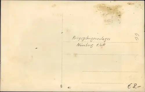 Foto Ak Kriegsgefangenenlager in Nürnberg, I. WK