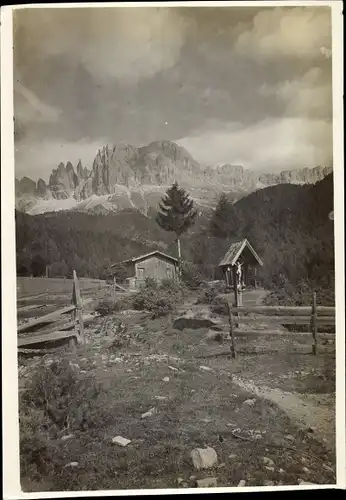 Foto Südtirol Italien, Rosengartengruppe in Dolomiten, Hütte, 1912