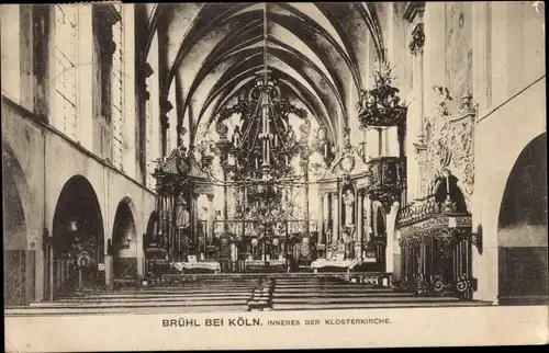 Ak Brühl in Westfalen, Inneres der Klosterkirche, Blick auf den Altar