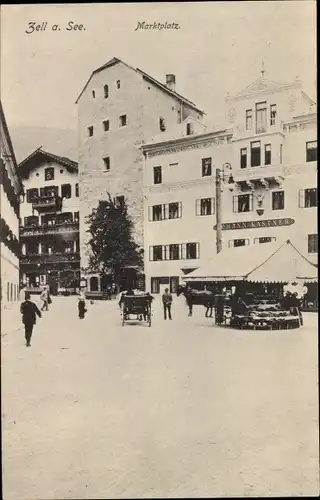 Ak Zell am See in Salzburg, Marktplatz