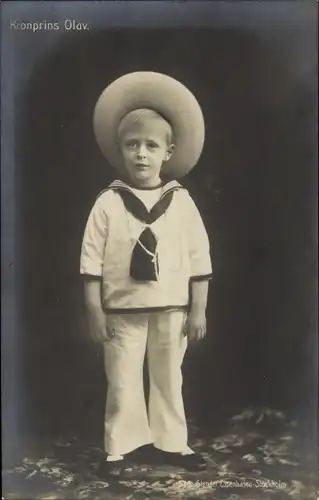 Ak Kronprinz Olaf von Norwegen, Portrait