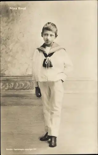 Ak Dänischer Prinz Knud in Matrosen Uniform