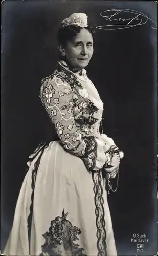 Ak Großherzogin Luise von Baden, Portrait, Haube, Kleid