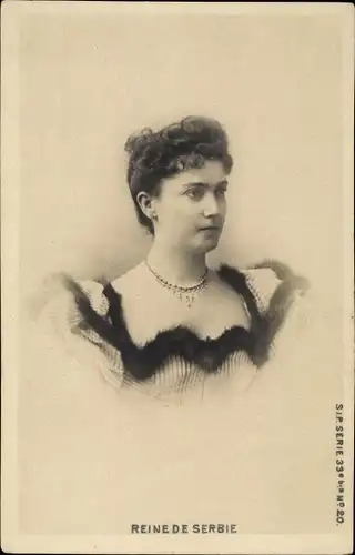 Ak Serbien, Königin Draga Mašin, Portrait