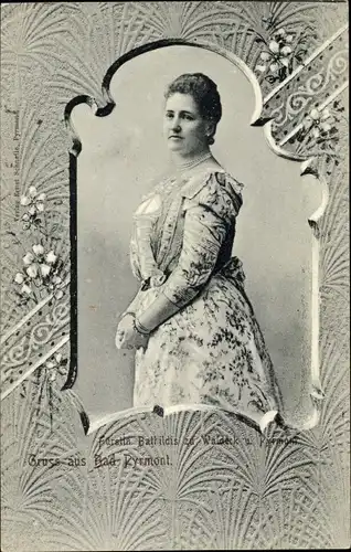Passepartout Ak Fürstin Bathildis zu Waldeck-Pyrmont