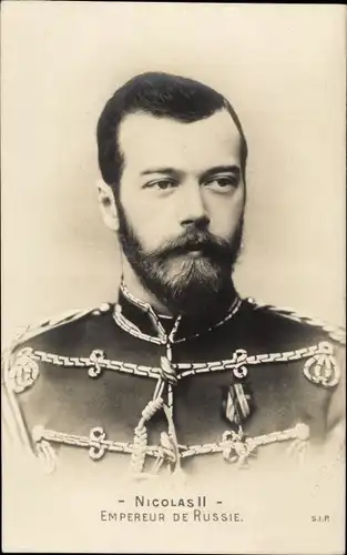Ak Zar Nikolaus II. von Russland, Portrait in Uniform