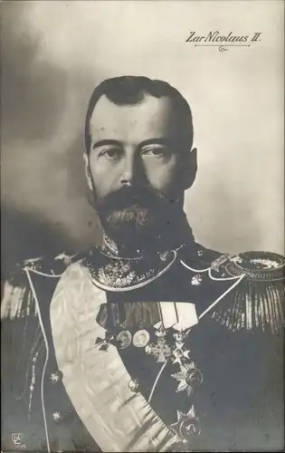 Ak Zar Nikolaus II. von Russland, Portrait in Uniform