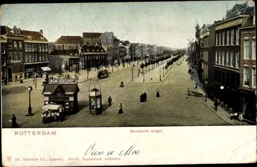 Ak Rotterdam Südholland Niederlande, Goudsche singel