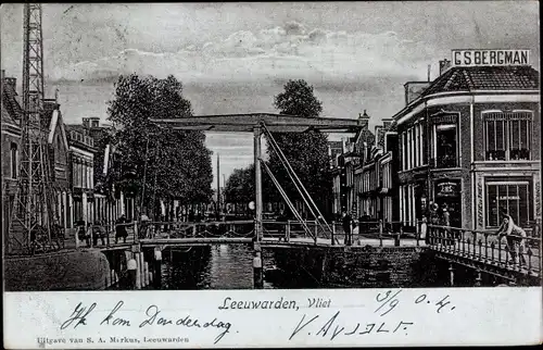 Ak Leeuwarden Friesland Niederlande, Vliet, G.S. Bergman