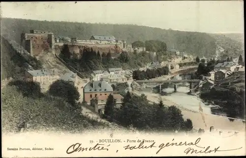Ak Bouillon Wallonien Luxemburg, Porte de France, Burg, Brücke