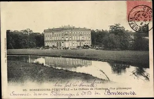 Ak Bon Secours Bonsecours Péruwelz Hennegau, Le Chateau de l'Ermitage, Vue pittoresque