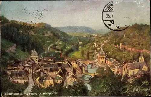 Künstler Ak Beraud, N., Luxembourg Luxemburg, Faubourg de Pfaffental