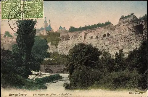 Ak Luxemburg, les Rochers du Bock, Bockfelsen