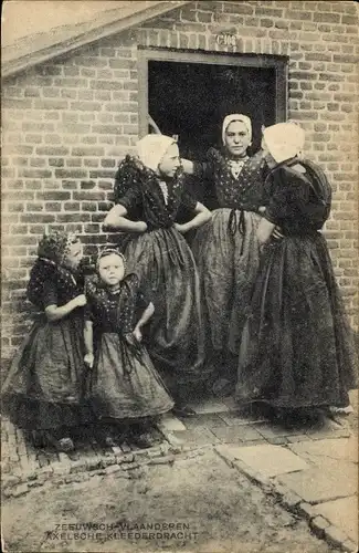 Ak Zeeland Niederlande, Axelsche Kleederdracht