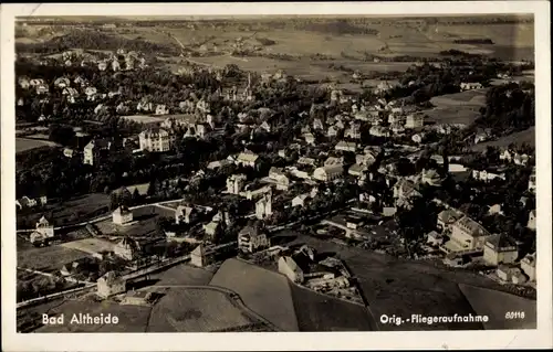 Ak Polanica Zdrój Bad Altheide Schlesien, Fliegeraugnahme vom Ort