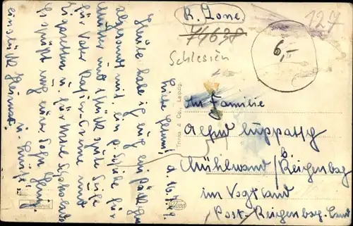 Ak Wałbrzych Waldenburg Schlesien, Rathausplatz