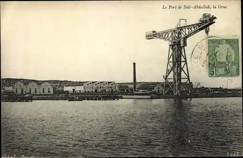 Ak Sidi Abdallah Alger Algerien, Le Port, la Grue
