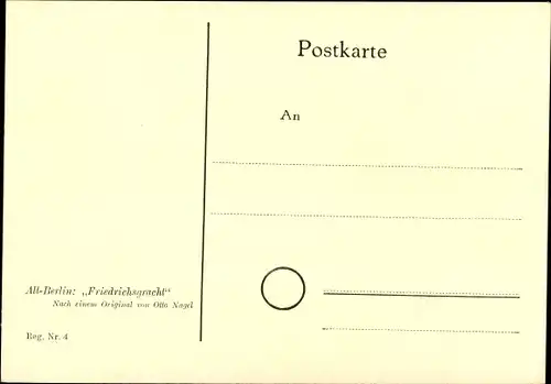 Künstler Ak Nagel, Otto, Berlin, Friedrichsgracht, Brücke