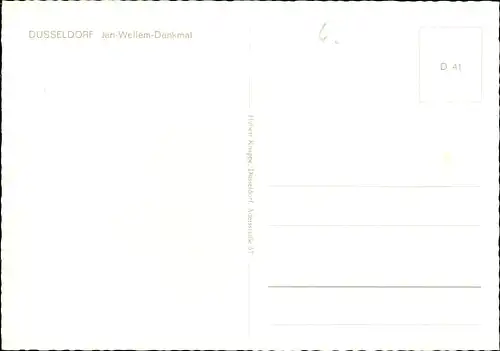 Ak Düsseldorf am Rhein, Jan Wellem Denkmal