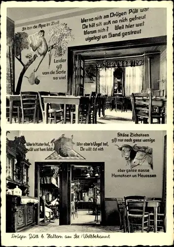 Ak Haltern am See, Gasthaus Drügen Putt, Innenansicht, Tankbahnhof