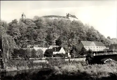 Ak Greiz im Vogtland, Brücke, Fluss, Panorama