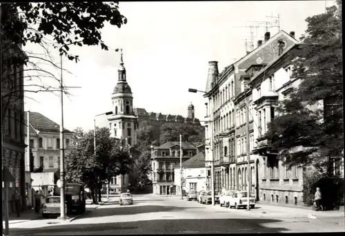 Ak Greiz im Vogtland, August-Bebel-Straße, Kirche