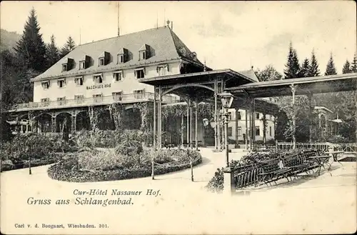 Ak Schlangenbad im Taunus Hessen, Cur-Hotel Nassauer Hof