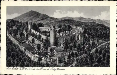 Künstler Ak Auerbach Bensheim an der Bergstraße in Hessen, Blick auf das Schloss