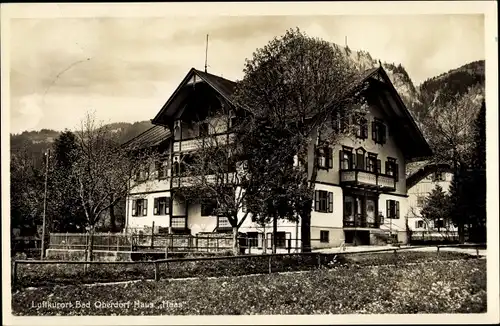 Ak Bad Oberdorf Bad Hindelang im Oberallgäu, Haus Haas, Außenansicht