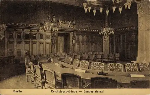 Ak Berlin Tiergarten, Reichstagsgebäude, Bundesratssaal, Innenansicht