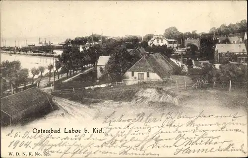 Ak Ostseebad Laboe, Teilansicht, Ufer, Schiffe