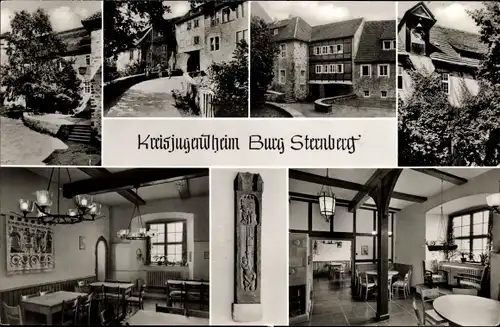 Ak Bösingfeld Linderhofe Extertal, Kreisjugendheim Burg Sternberg, Innenansichten, Außenansichten