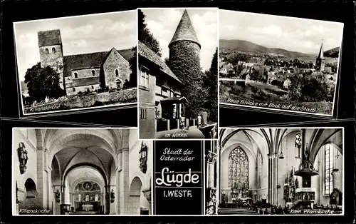 Ak Lügde im Weserbergland, Kilianskirche, Im Winkel, Kath. Pfarrkirche