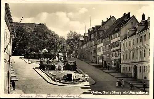 Ak Gotha im Thüringer Becken, Schlossberg mit Wasserkunst