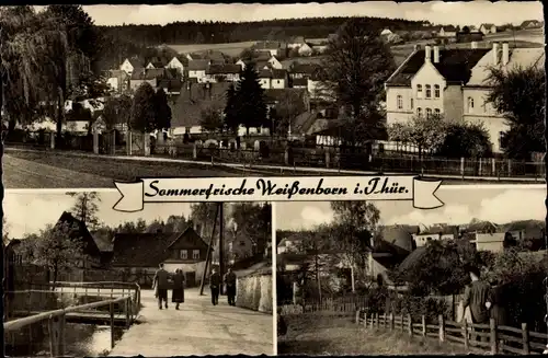 Ak Weißenborn Holzland Thüringen, Sommerfrische, Ortsansichten, Spaziergänger