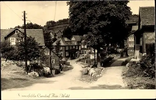 Ak Cursdorf Thüringer Wald, Straßenpartie und Wohnhäuser