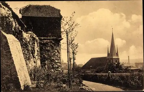 Ak Nordhausen am Harz, Primariusgraben und Jakobikirche