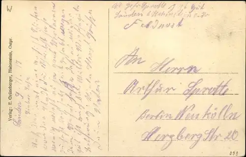 Ak Olsztynek Hohenstein Ostpreußen, nach dem Russeneinfall