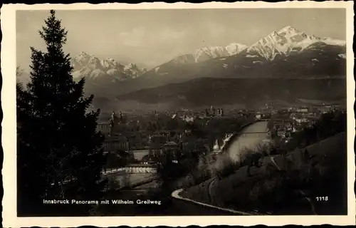 Ak Innsbruck in Tirol, Panorama mit Wilhelm Greil Weg