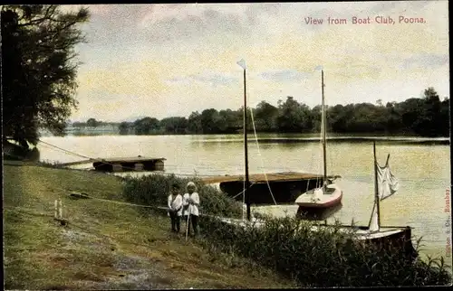 Ak Pune Poona Indien, View from Boat Club