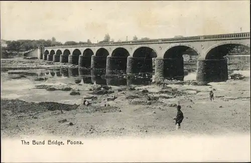 Ak Pune Poona Indien, The Bund Bridge